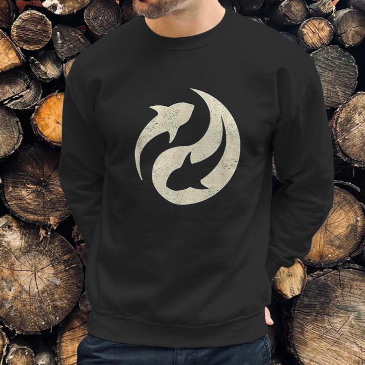 Vintage Ocean Conservation Yin Yang For Shark Lovers Sweatshirt Gifts for Him