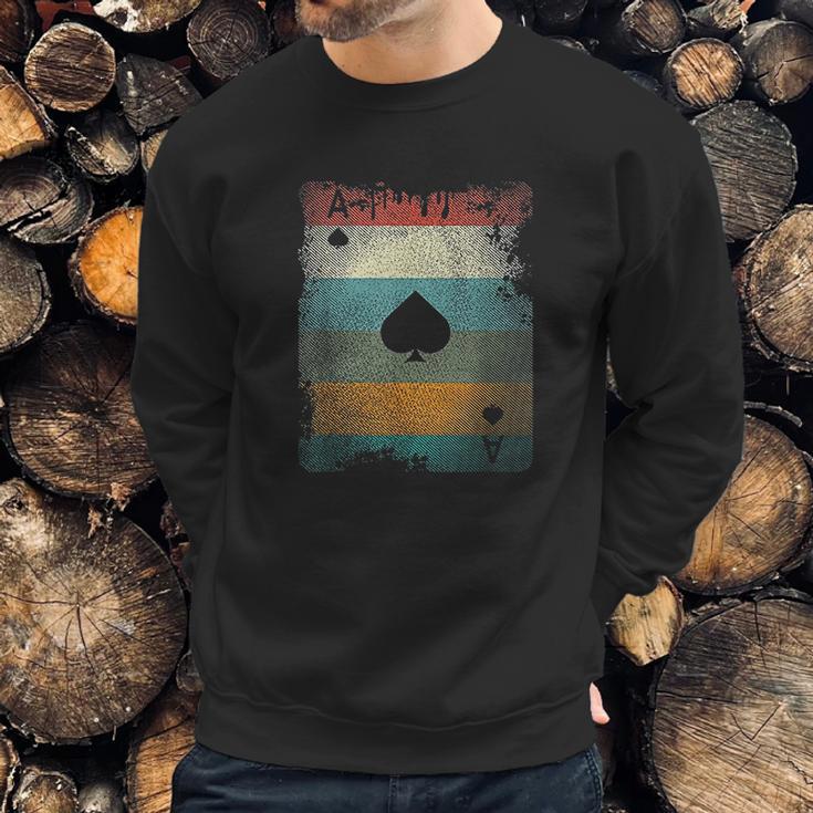 Vintage Poker Ace Of Spades Retro Cards Sweatshirt Gifts for Him