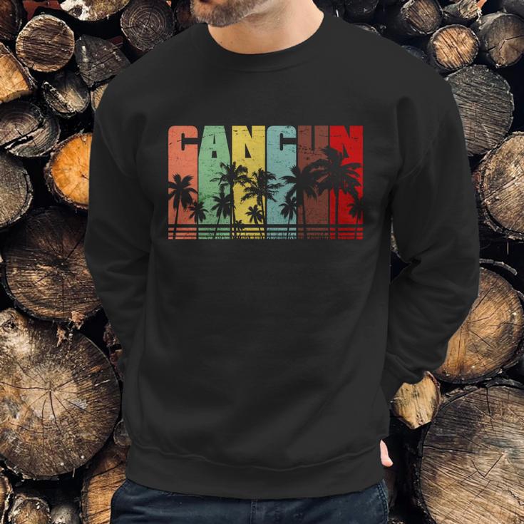 Vintage Retro Cancun Palm Tree Logo Sweatshirt Gifts for Him