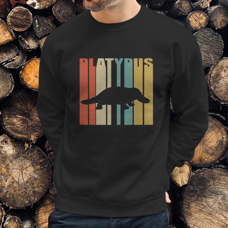 Vintage Retro Platypus Silhouette Sweatshirt Gifts for Him