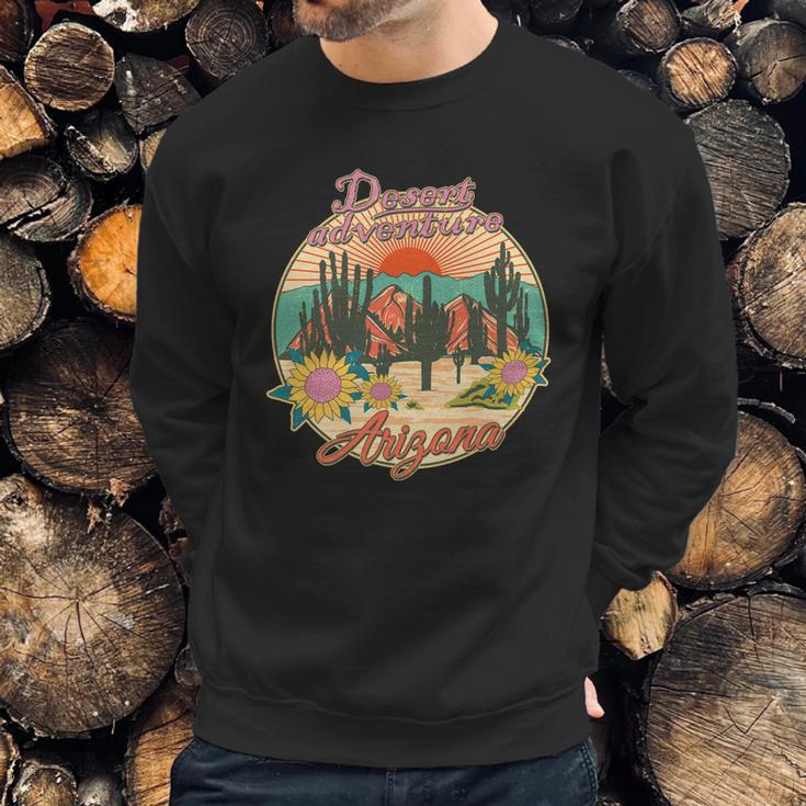 Vintage Retro Travel Arizona Desert Adventure Emblem Sweatshirt Gifts for Him