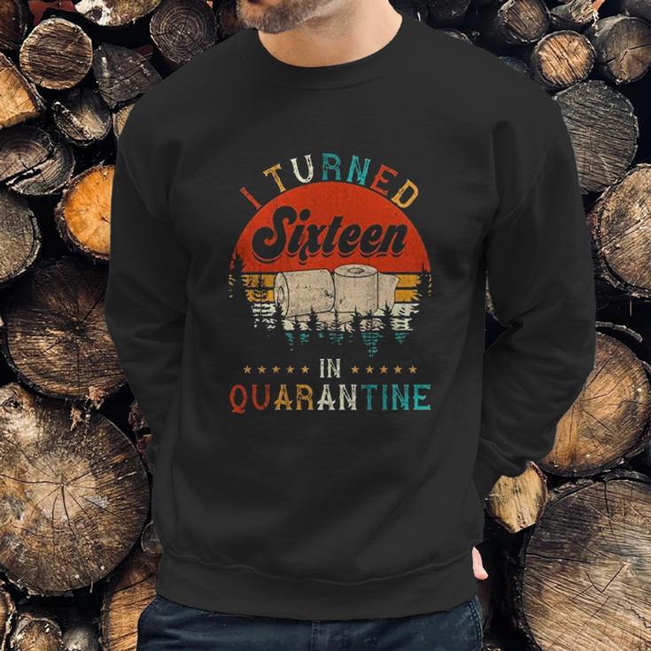 Vintage I Turned Sixteen 16Th Birthday Celebration In Social Distancing Sweatshirt Gifts for Him