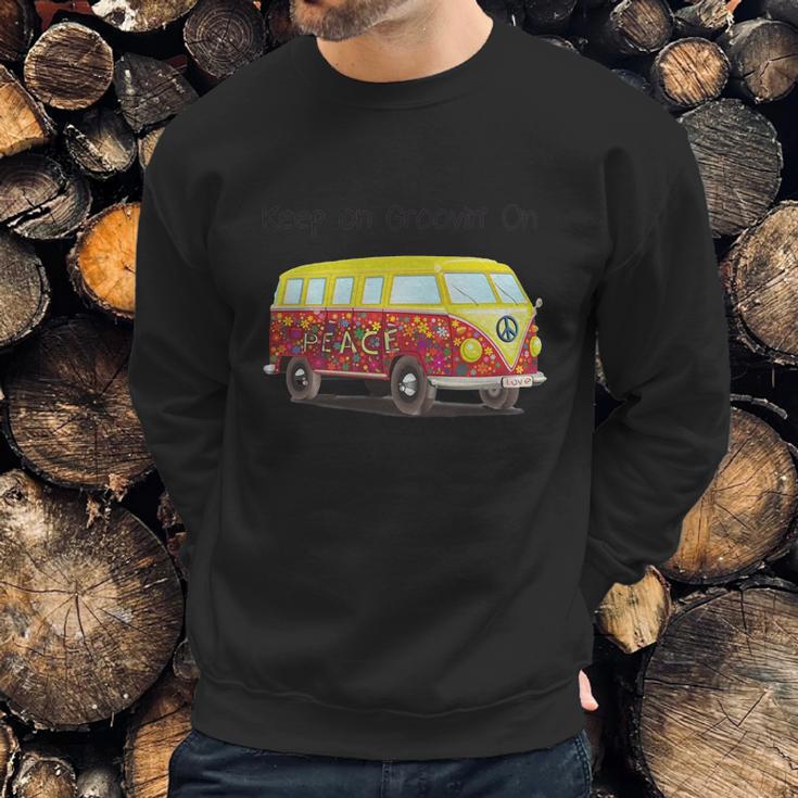 Volkswagen Peace Bus Keep On Groovin On Sweatshirt Gifts for Him