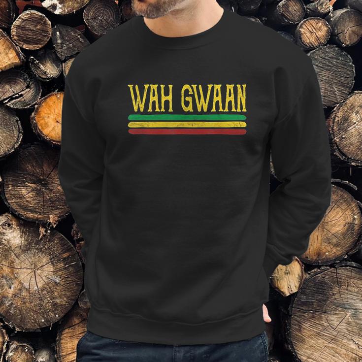 Wah Gwaan Funny Jamaica Jamaican Colors Rasta Reggae Sweatshirt Gifts for Him