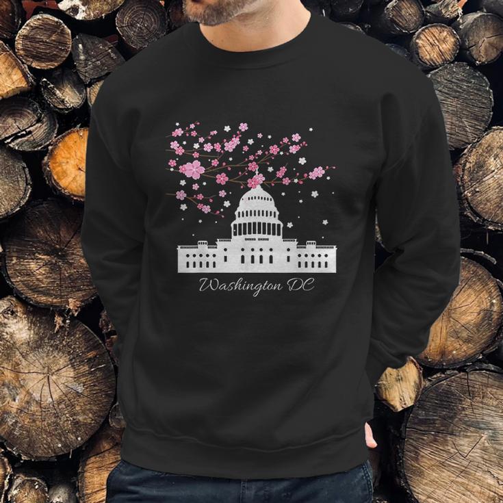 Washington Dc Capitol Building Cherry Blossoms Sweatshirt Gifts for Him