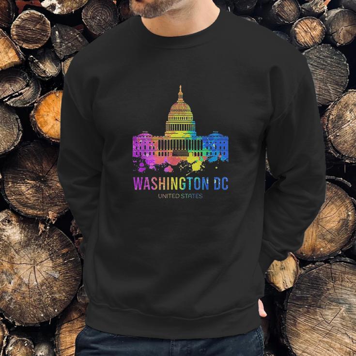 Washington Dc Skyline Watercolor Souvenirs Gifts Us Capitol Sweatshirt Gifts for Him