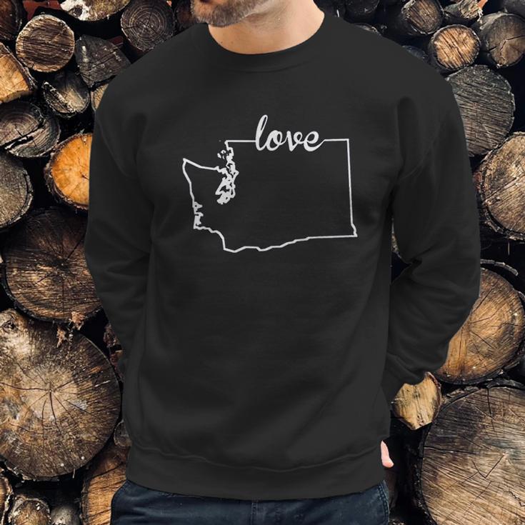 Washington State Home I Love Evergreen State Seattle Sweatshirt Gifts for Him