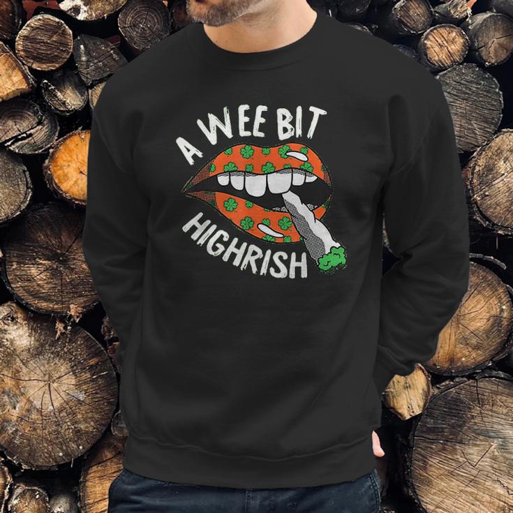 A Wee Bit Irish St Patricks Day Funny Thc Stoner Gifts Sweatshirt Gifts for Him