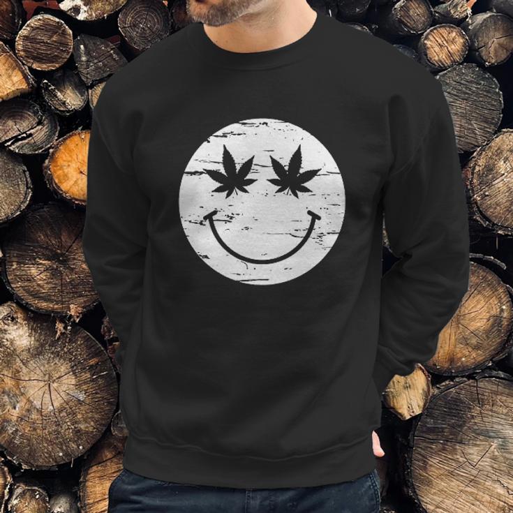 Weed Smile Face Sweatshirt Gifts for Him