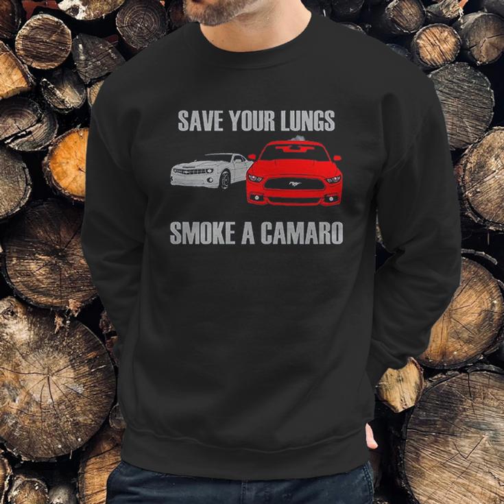 Wheel Spin Addict Mens Save Your Lungs Smoke A Camaro Sweatshirt Gifts for Him