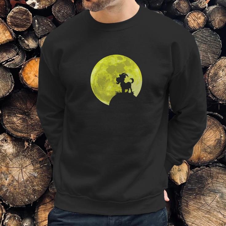 Wild Goat Lover Yellow Moon Dark Forest Funny Gift Sweatshirt Gifts for Him