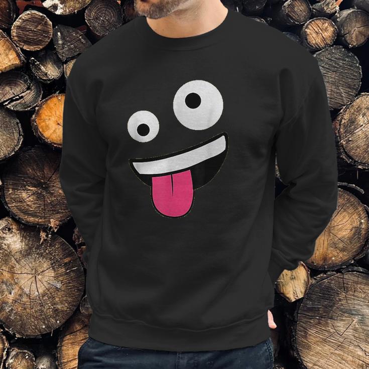 Wild Silly Crazy Eyes Zany Face Emojis Halloween Costume Sweatshirt Gifts for Him