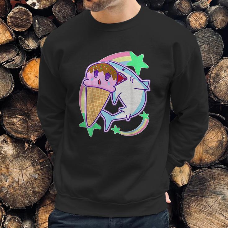 Yume Kawaii Pastel Goth Ice Cream And Shark Fairy Kei Sweatshirt Gifts for Him