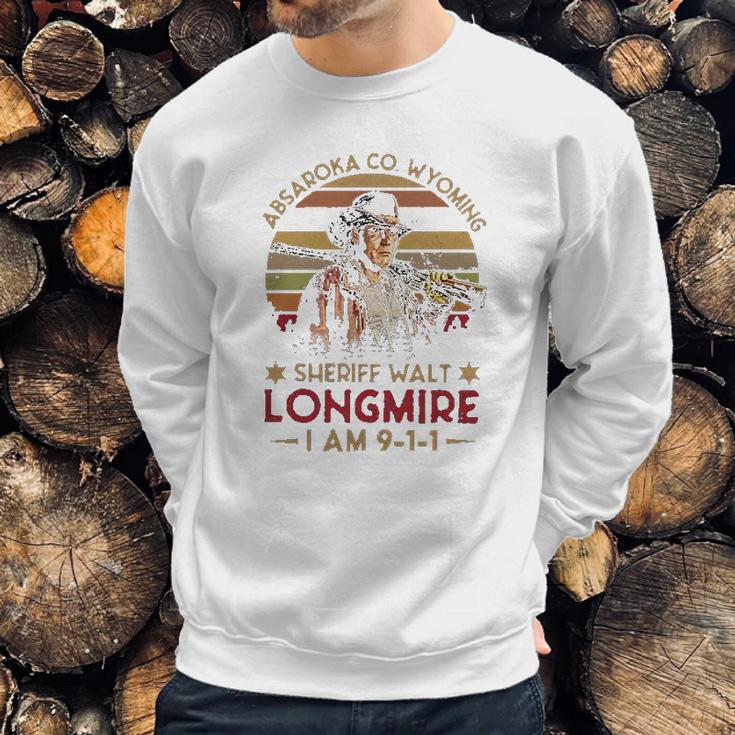 Absaroka Co Wyoming Sheriff Walt Longmire Im 911 Vintage Retro Sweatshirt Gifts for Him