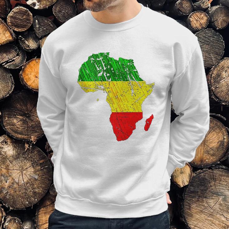 Africa Map Reggae Rasta Print Green Yellow Red Africa Pride Sweatshirt Gifts for Him