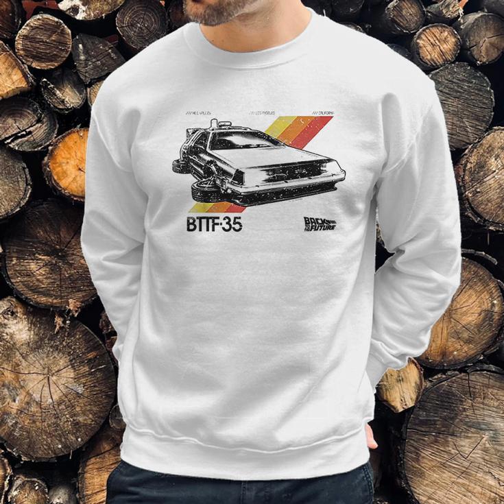 Back To The Future 35Th Retro Stripe Delorean Sweatshirt Gifts for Him