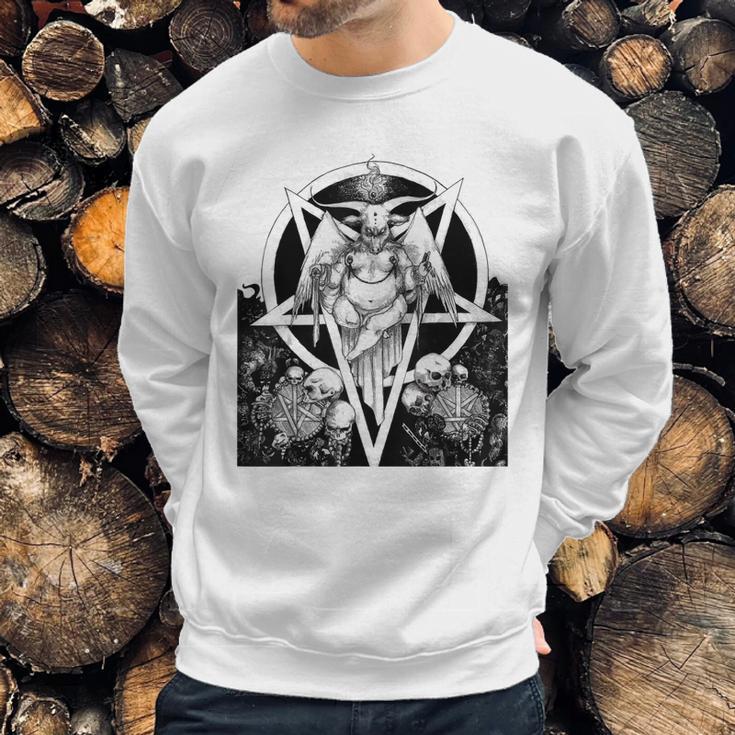 Baphomet Satanist Goat Satanic Dark Art Evil 666 Pentagram Sweatshirt Gifts for Him