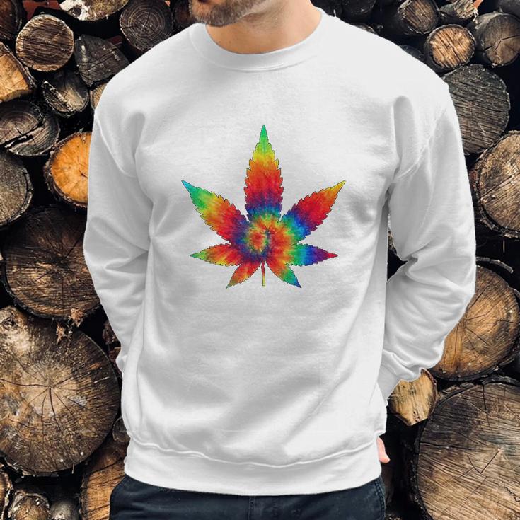 Cannabis Tie Dye Hippie Stoner Gift Sweatshirt Gifts for Him