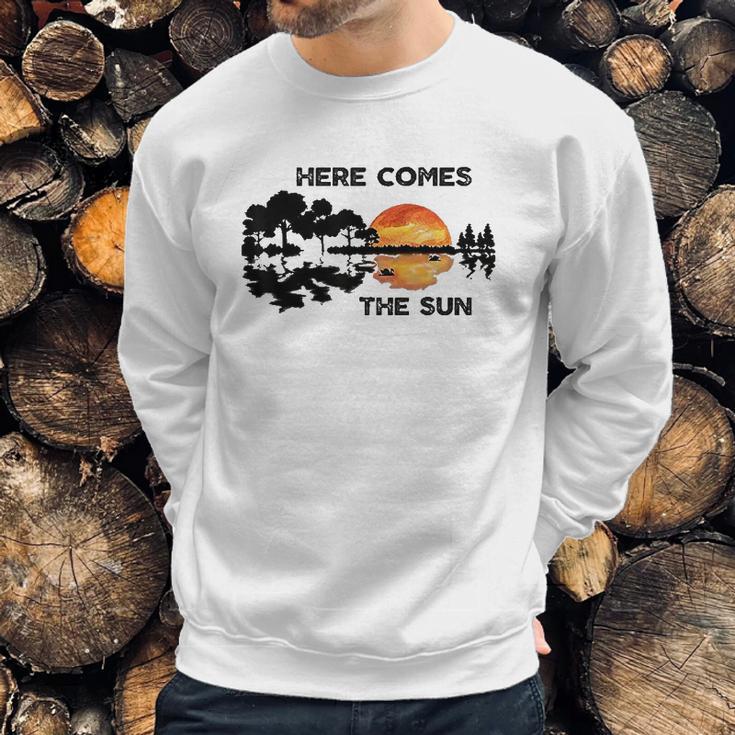 Here Comes The Sun Guitar Silhouette Music Lover Graphic Sweatshirt Gifts for Him