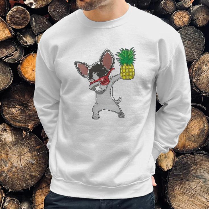 Dabbing Chihuahua Puppy Dog Pineapple Aloha Beach Gift Sweatshirt Gifts for Him