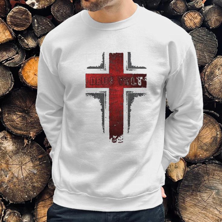 Deus Vult Knight Templar Vintage Sweatshirt Gifts for Him