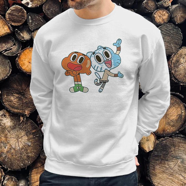 Fifth Sun Girls The Amazing World Of Gumball Darwin And Gumball Grin Sweatshirt Gifts for Him