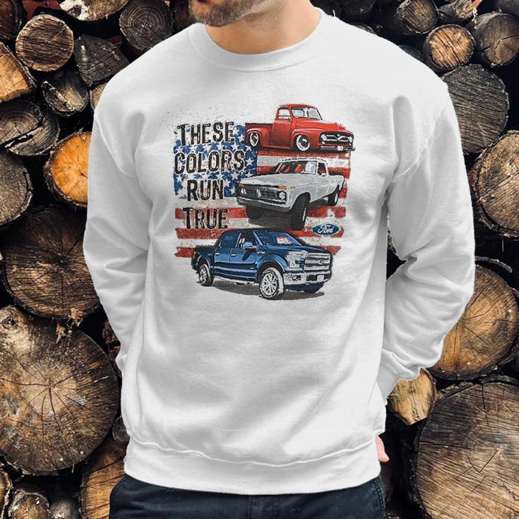 Ford 100Th Anniversary Red White Blue Trucks Sweatshirt Gifts for Him