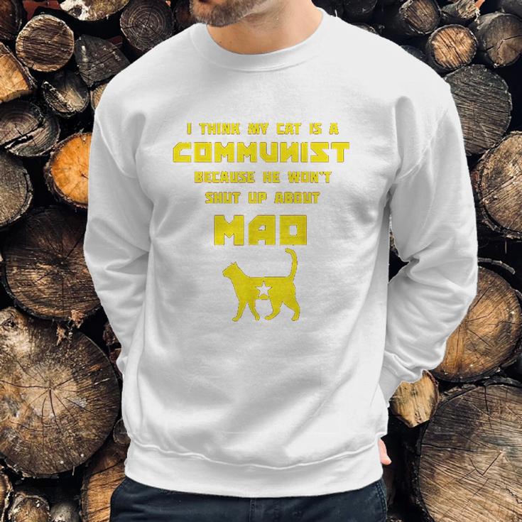 Funny Cat Joke Communist Meow Sweatshirt Gifts for Him