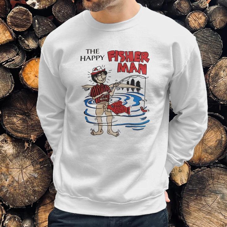 The Happy Fisherman Funny Sweatshirt Gifts for Him