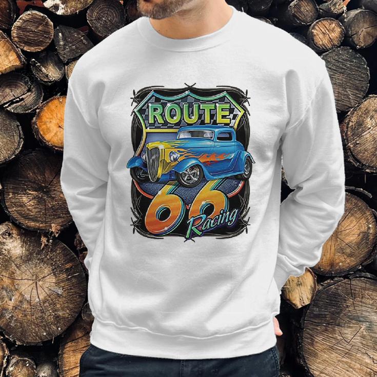 Hot Rod Route 66 Sign American Muscle Classic History Sweatshirt Gifts for Him