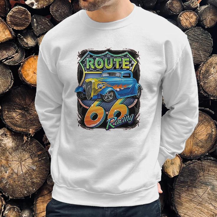 Hot Rod Route 66 Sign Sweatshirt Gifts for Him