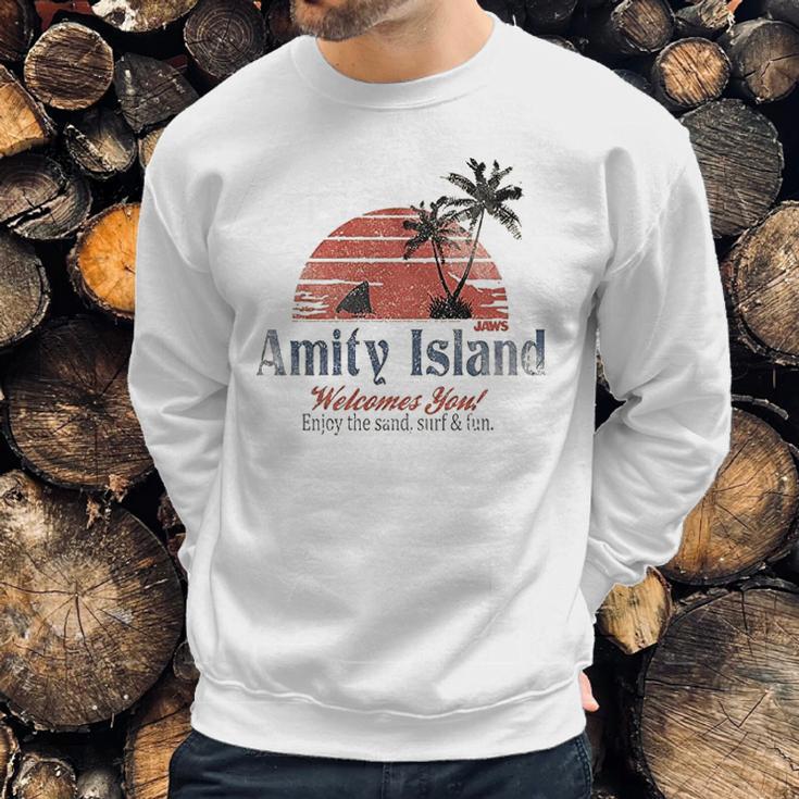 Jaws Amity Island Welcomes You Natural Sweatshirt Gifts for Him