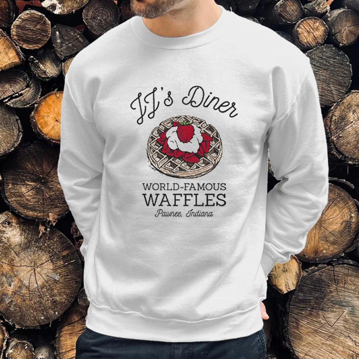 Jjs Diner Leslie Worlds Best Waffles Tv Show Sweatshirt Gifts for Him