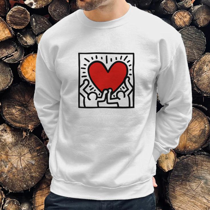 Keith Haring Heart Sweatshirt Gifts for Him