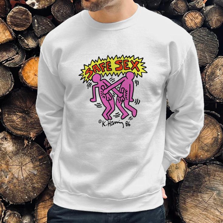 Keith Haring Safe Aids Instruction Sweatshirt Gifts for Him