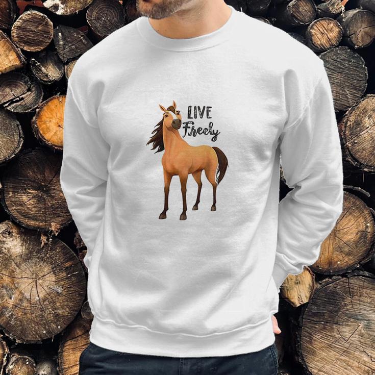 Kids Dreamworks Spirit Riding Free Live Freely Sweatshirt Gifts for Him