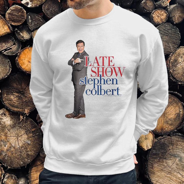 The Late Show With Stephen Colbert Portrait Graphic Sweatshirt Gifts for Him