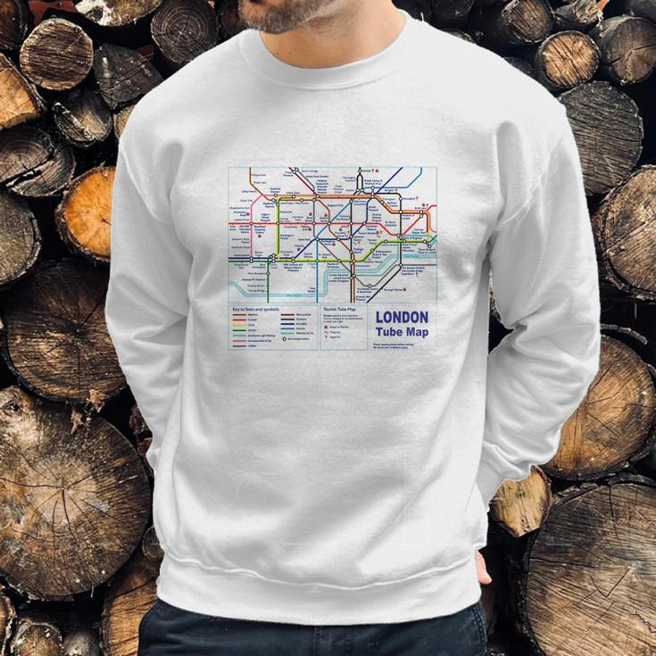 London Tourist Metro Underground Tube MapShirt British Sweatshirt Gifts for Him