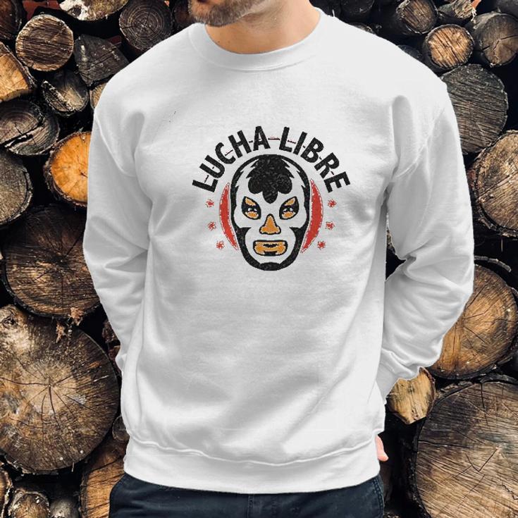 Lucha Libre Retro Mexican Wrestler Wrestling Red M Sweatshirt Gifts for Him