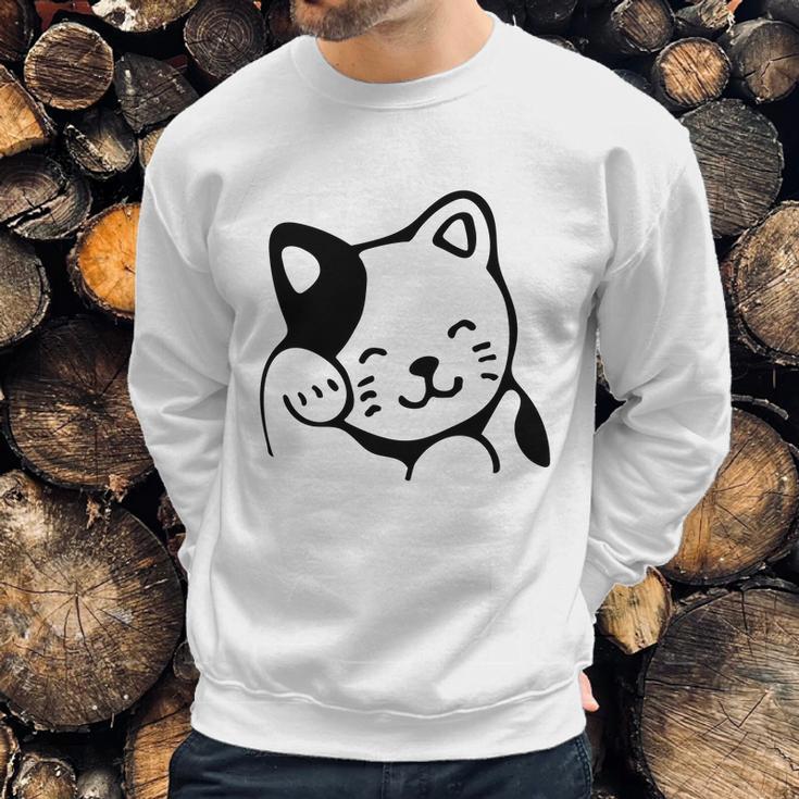 Maneki Neko Shirt Asian Good Luck Cat Sweatshirt Gifts for Him