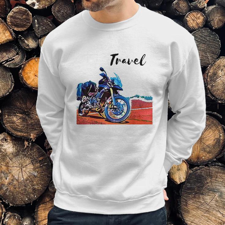 Motorcycle Travel Adventure Photo Art Triumph Moto Bike Sweatshirt Gifts for Him