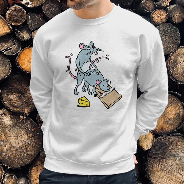 Mouse Screwing A Mouse In A Mousetrap Funny Joke T-Shirt Sweatshirt Gifts for Him