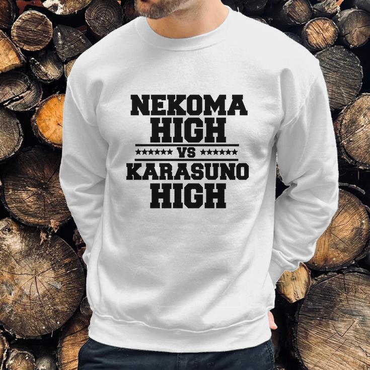 Nekoma High Vs Karasuno High Black Sweatshirt Gifts for Him