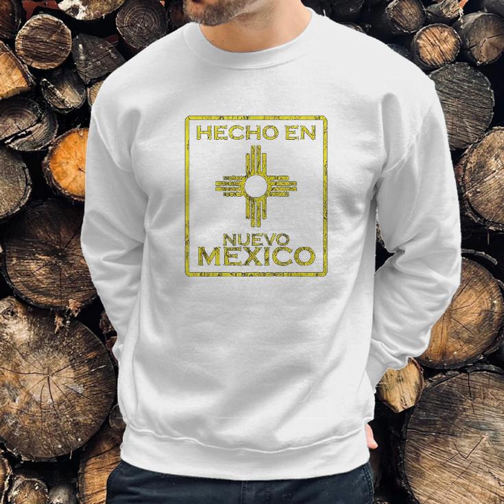 New Mexico Zia Symbol Distressed Hecho En New Mexico Sweatshirt Gifts for Him