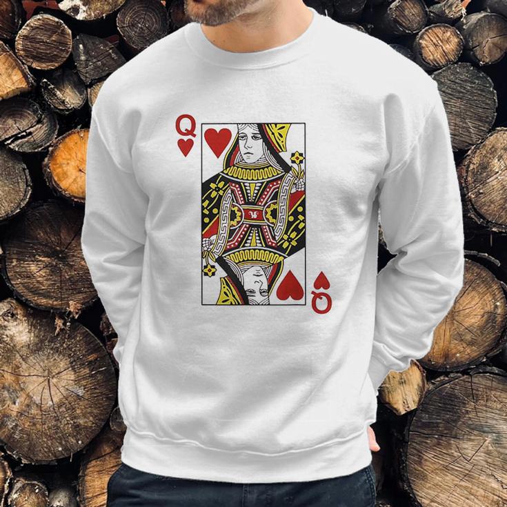 Queen Of Hearts Blackjack Cards Sweatshirt Gifts for Him