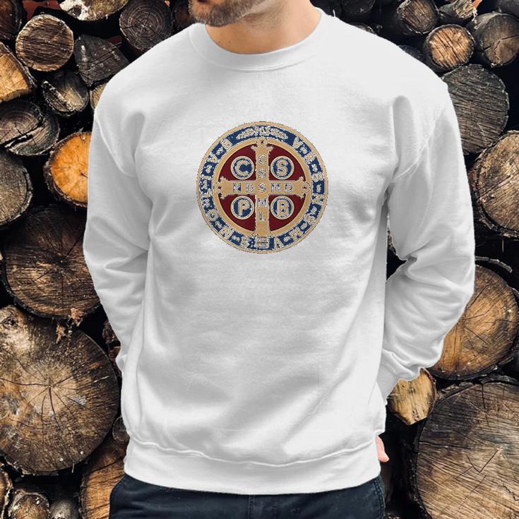 The Saint Benedict Medal Catholic Sweatshirt Gifts for Him