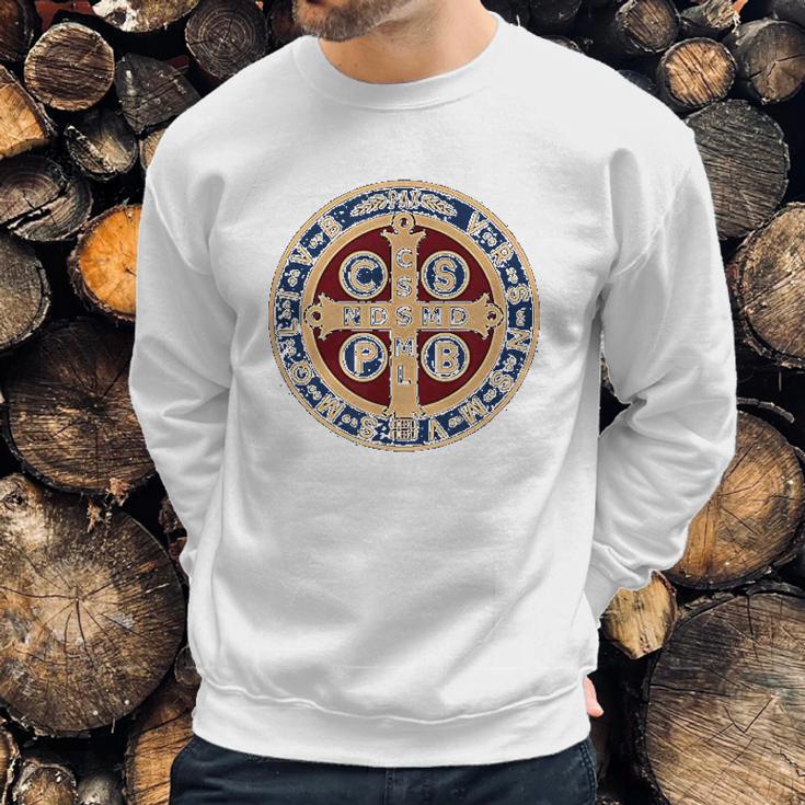 The Saint Benedict Medal Catholic Sweatshirt Gifts for Him