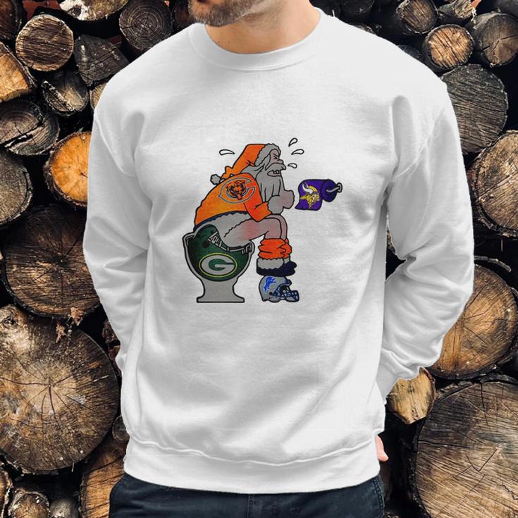 Santa Claus Chicago Bears Toilet Green Bay Packers Sweater Sweatshirt Gifts for Him