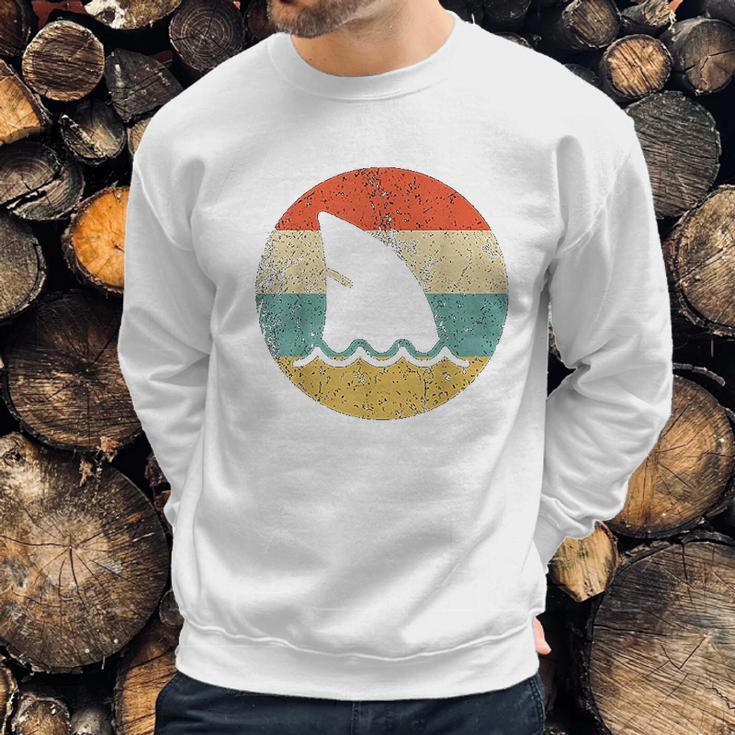 Shark Fin Retro Style Shark Sweatshirt Gifts for Him