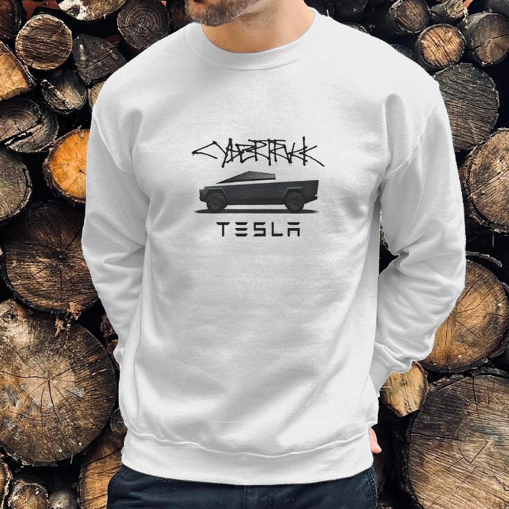 Tesla Cybertruck Truck And Logo Sweatshirt Gifts for Him